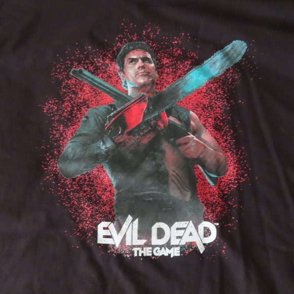 Rare Evil Dead The Game Blood Splatter Shirt XL Bruce Campbell ASH Rise no game - Picture 2 of 4